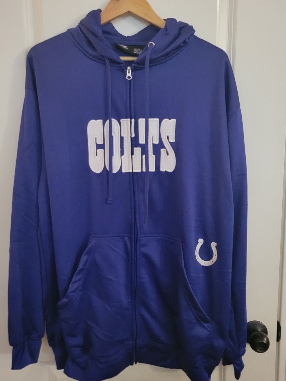 Colts Blue Full‑Zip Hoodie with Horseshoe Logo